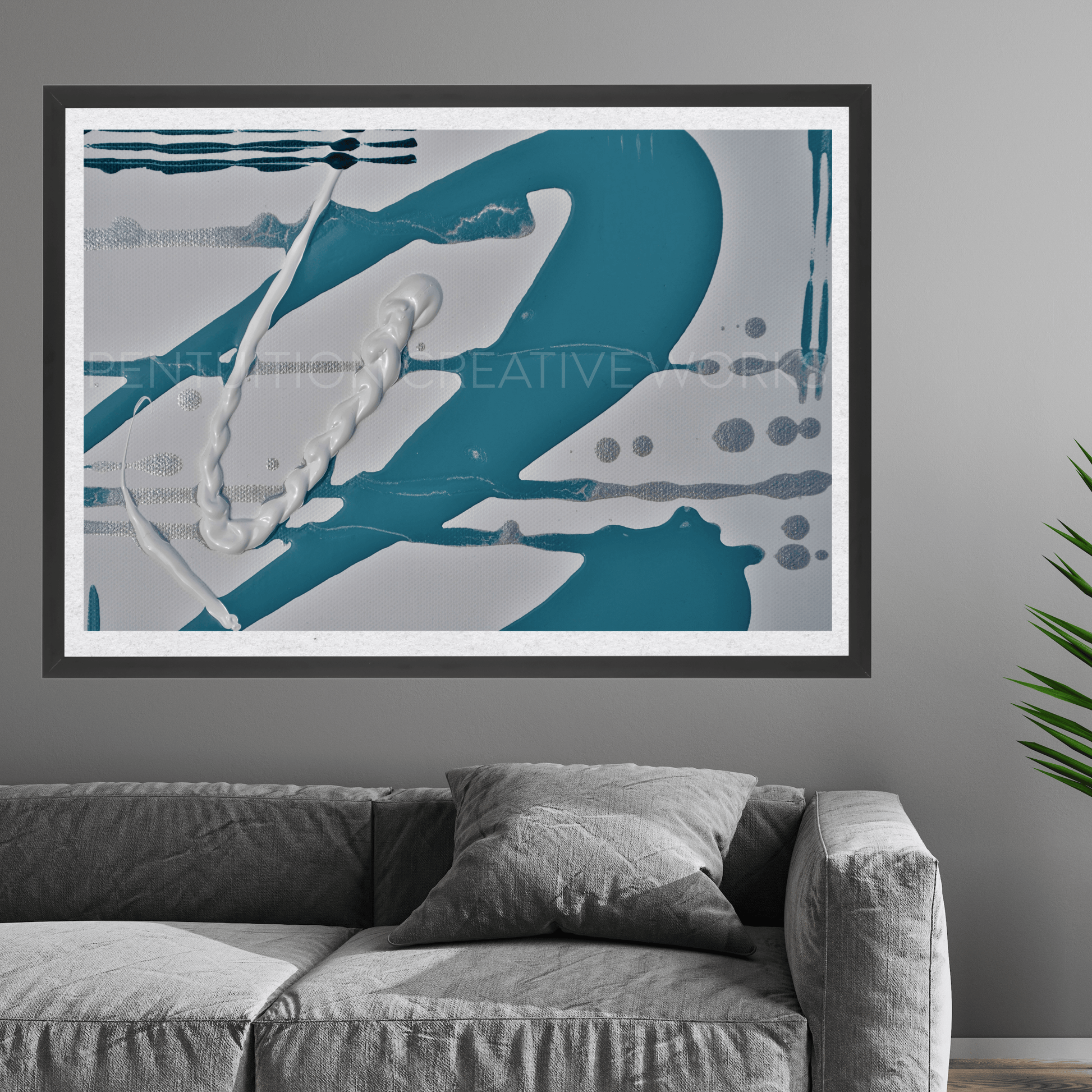 Blue Swirl Splatter Detail 1 2026 - Limited Giclée Edition